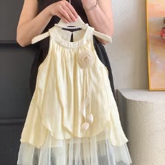 Abito da principessa per bambina in chiffon e tulle a strati con petali - image 3