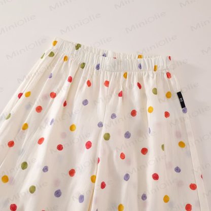 Toddler Girl Beige Polka Dots Top and Pants Set - image 3