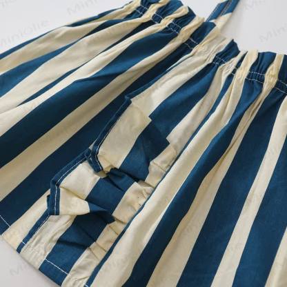Toddler Girl Blue White Stripe Casual Two Piece Set - image 2