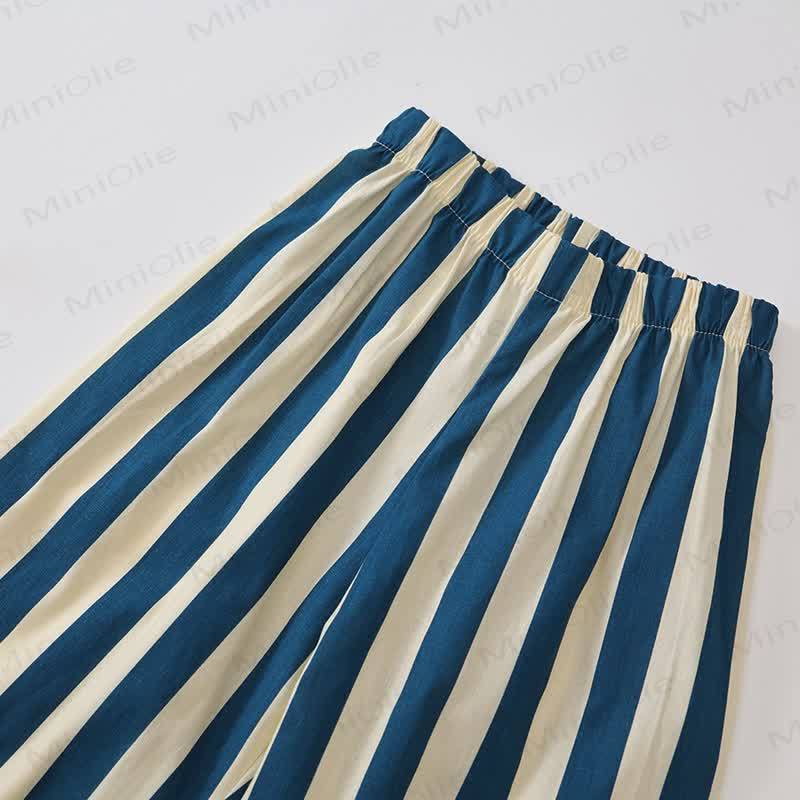 Toddler Girl Blue White Stripe Casual Two Piece Set - image 4