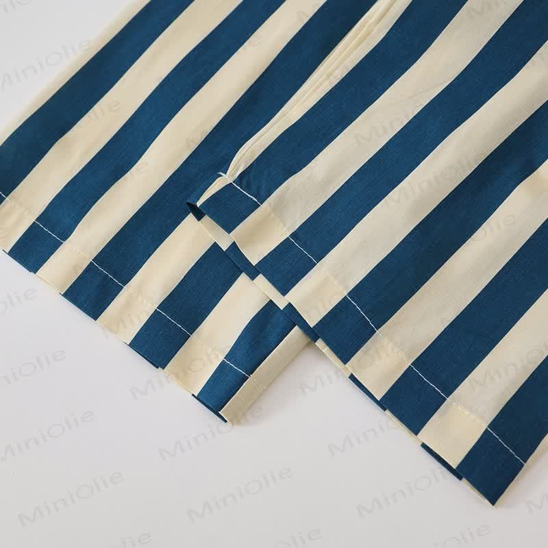 Toddler Girl Blue White Stripe Casual Two Piece Set - image 5