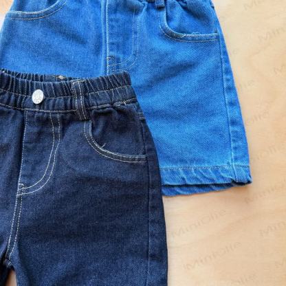 Pantaloncini aus Denim, eine Einheit mit elastischem Stoff in Vita per Bambini Piccoli - image 6