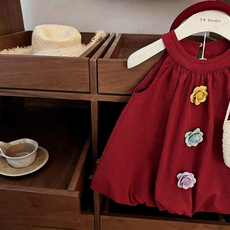 Vestito rosa rosso 3D per bambina - image 4