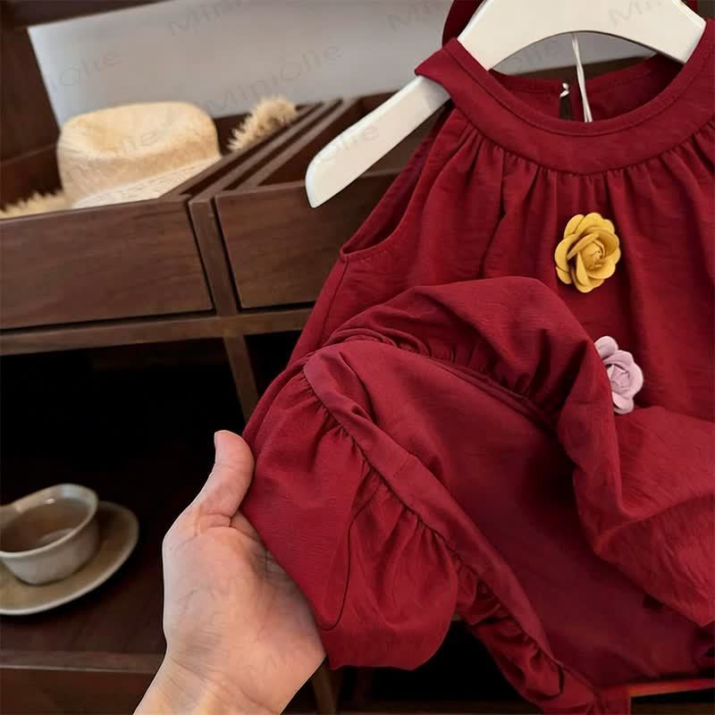 Vestito rosa rosso 3D per bambina - image 3