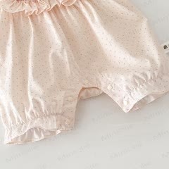 Baby Pink Bow Polka-dot Romper - image 3