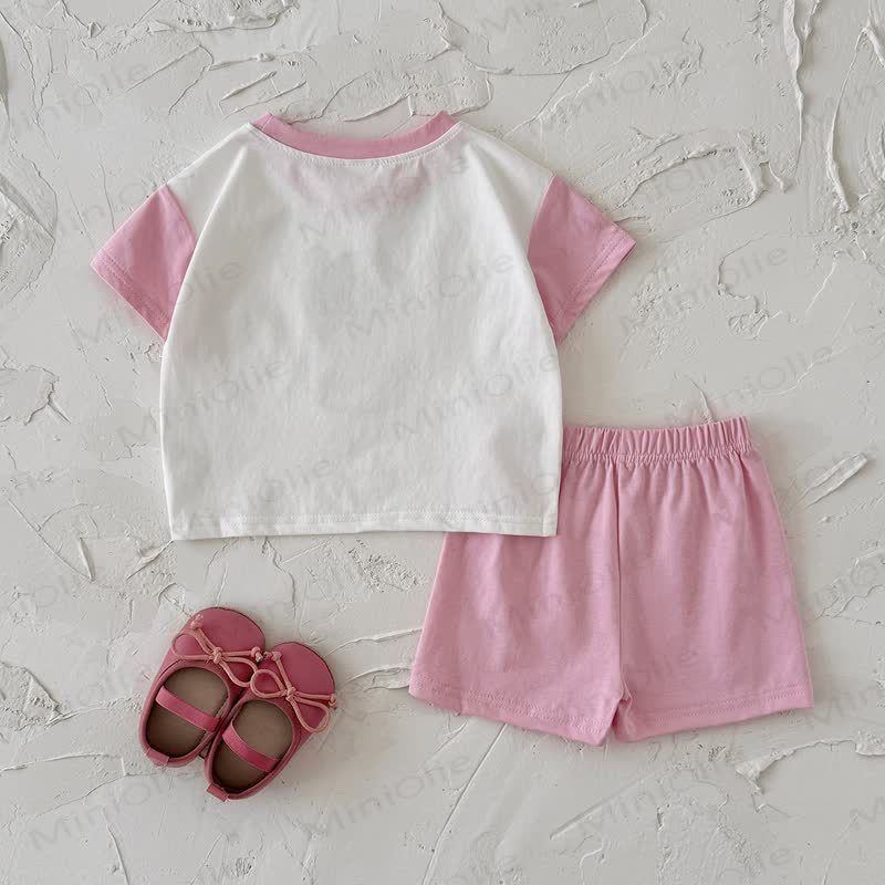 Baby Girl Pink Popcorn Print Cotton Set - image 2