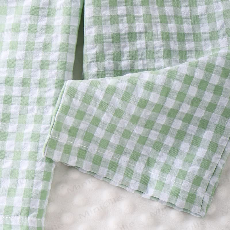 Toddler Girl Gingham Bow Cotton Romper - image 5