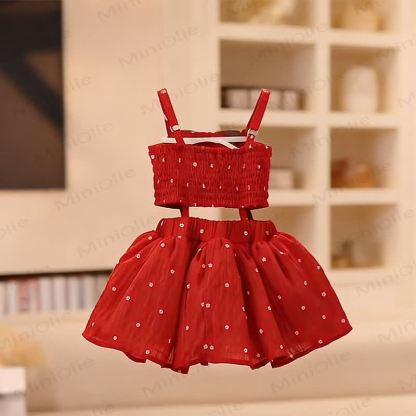 Toddler Girl Red Daisy Smocked Cutout Dress - image 4