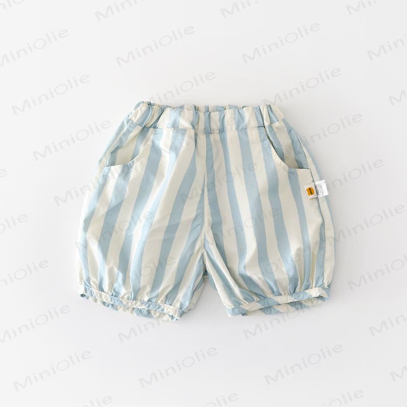 Baby Summer Cotton Striped Bubble Shorts - Blue - 3-4T - image 2