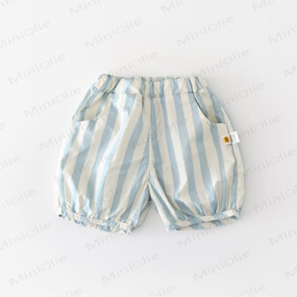 Baby Summer Cotton Striped Bubble Shorts - Blue - 3-4T - image 2