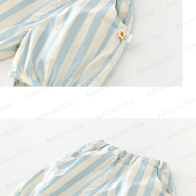 Baby Summer Cotton Striped Bubble Shorts - image 4