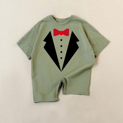 Baby Green Bow Tie Romper - Green - 18-24M - image 1