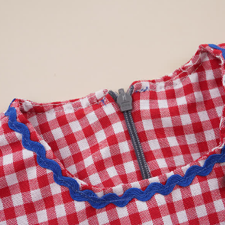 Toddler Girl Summer Gingham Cherry Patch Dress - image 3