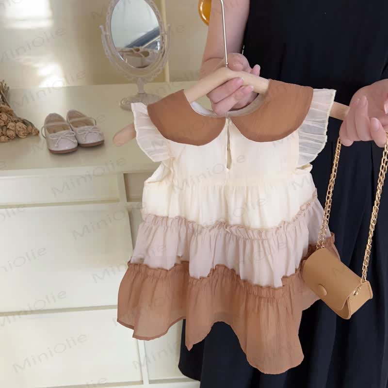 Toddler Girl Brown Bow Cotton Princess Dress - image 3