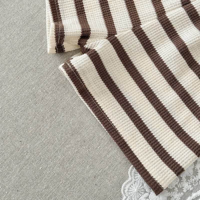 Baby Terry Striped Top and Shorts Set - image 5