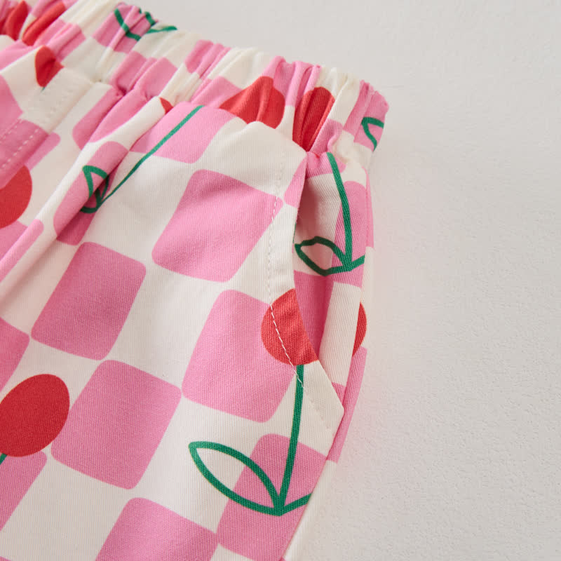 Baby Cherry Checkerboard Pink Pants - image 5