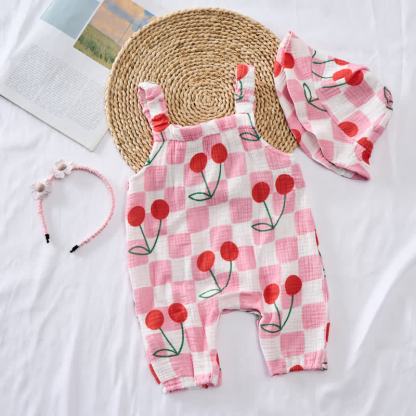 Baby Cherry Romper with Hat - image 2