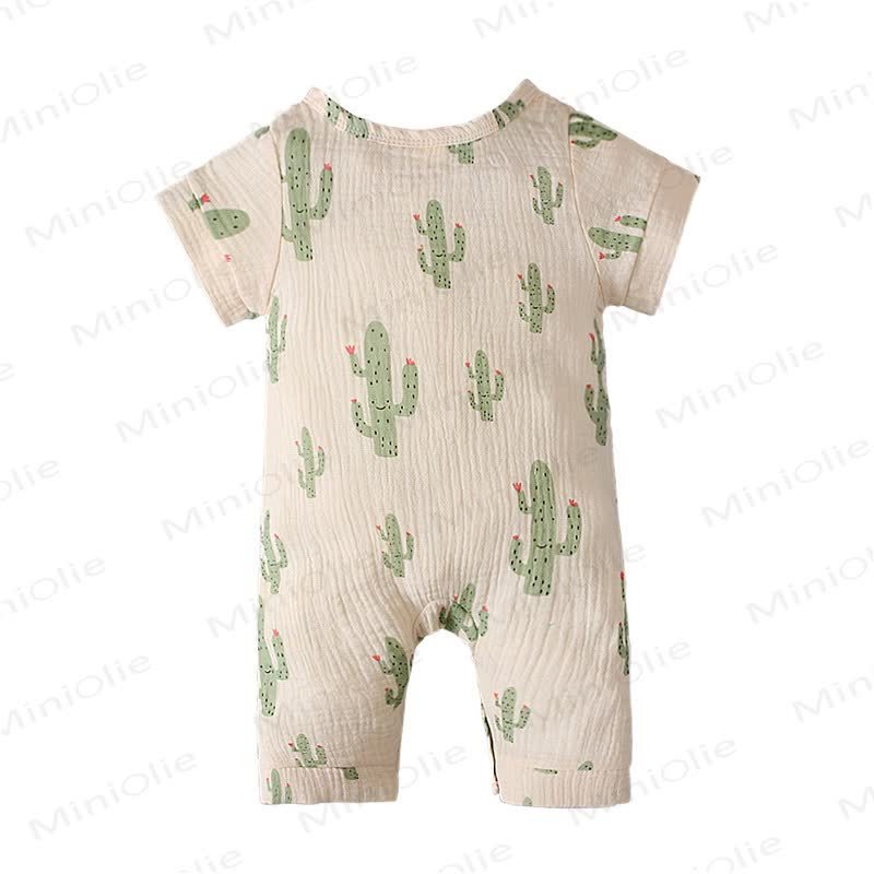 Baby Muslin Cactus/Rainbow Print Romper - image 3