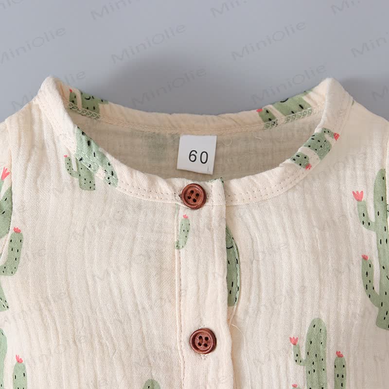 Baby Muslin Cactus/Rainbow Print Romper - image 6