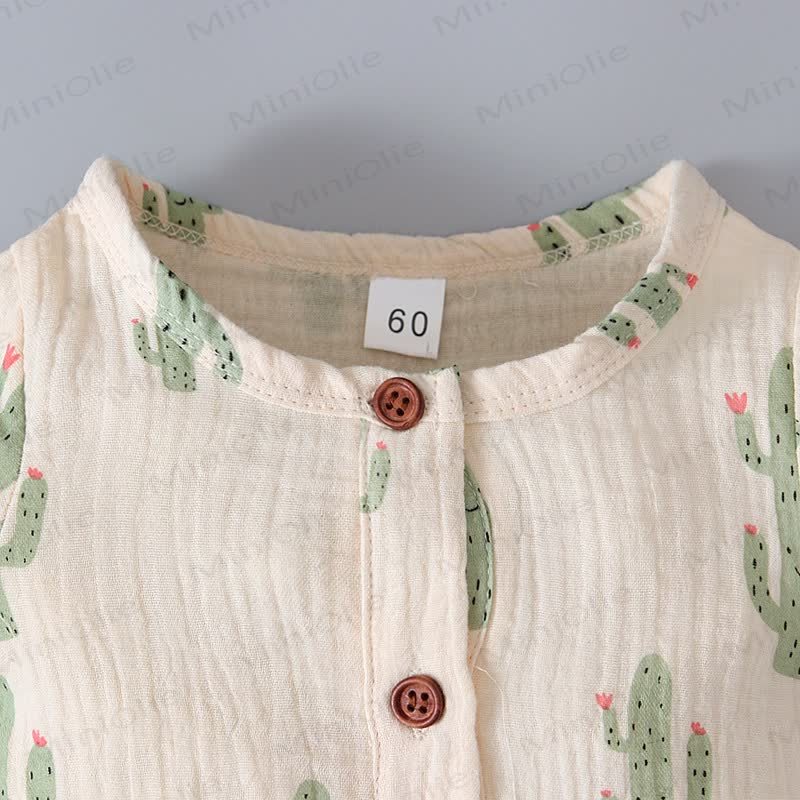 Baby Muslin Cactus/Rainbow Print Romper - image 6