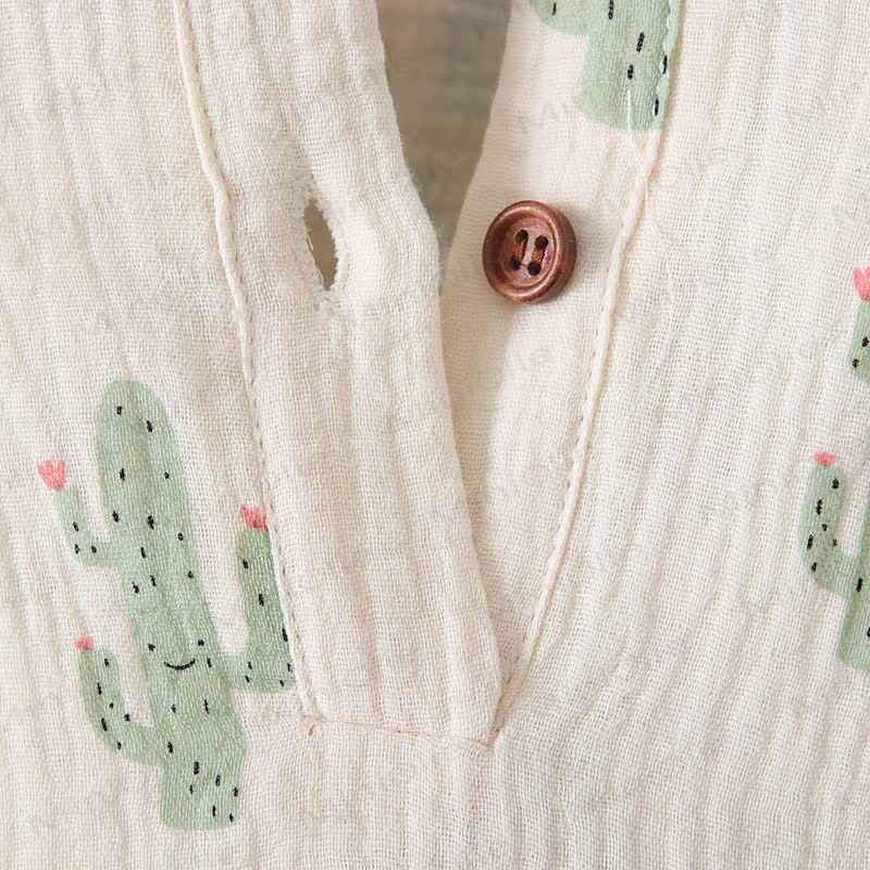 Baby Muslin Cactus/Rainbow Print Romper - image 7