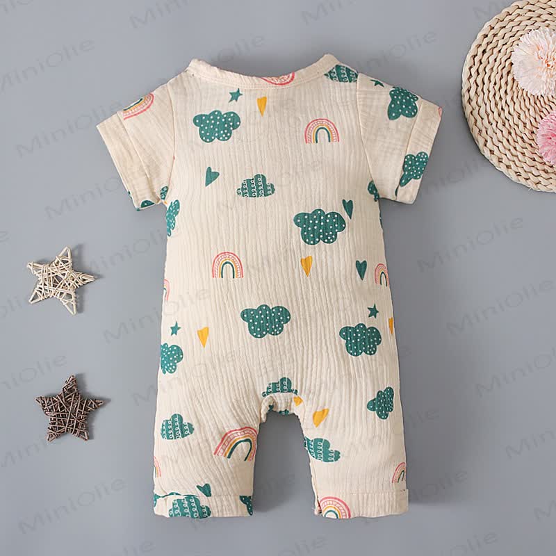 Baby Muslin Cactus/Rainbow Print Romper - image 13