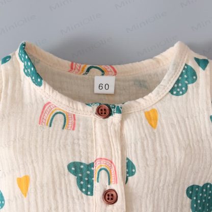 Baby Muslin Cactus/Rainbow Print Romper - image 14