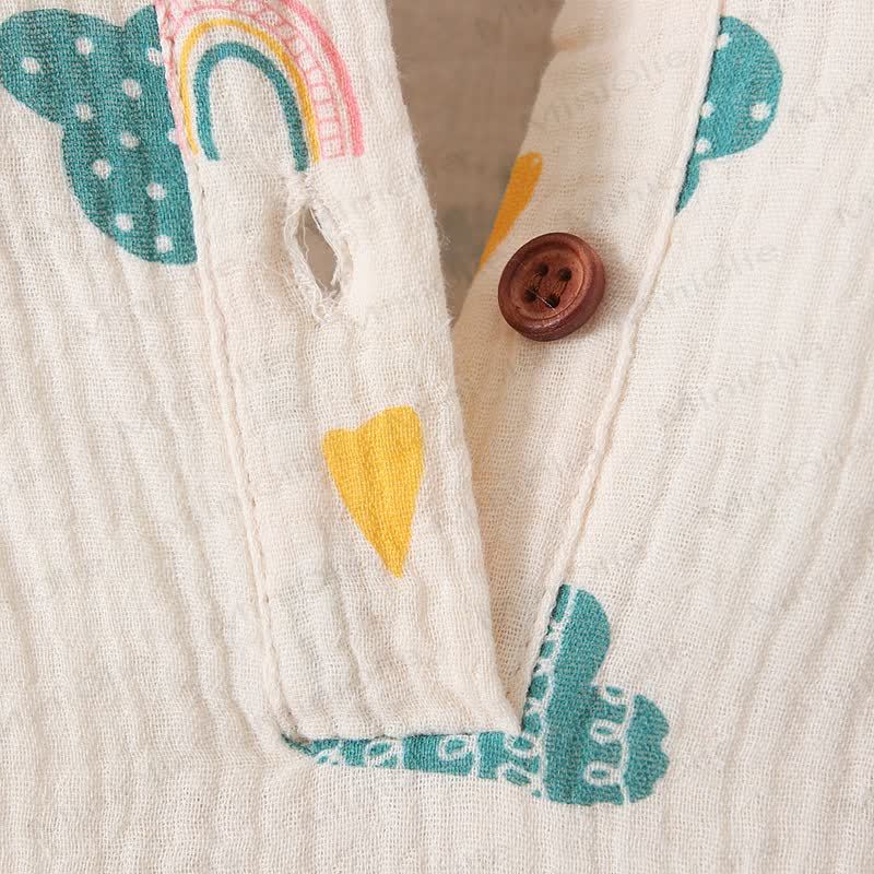 Baby Muslin Cactus/Rainbow Print Romper - image 15