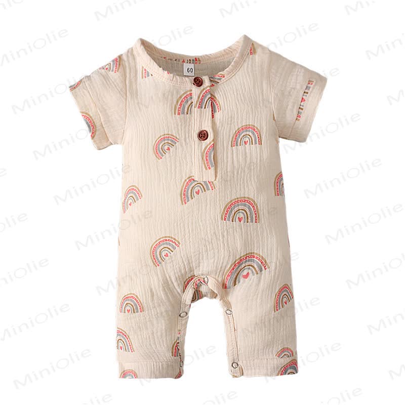 Baby Muslin Cactus/Rainbow Print Romper - Beige Rainbow - 2-3T - image 18