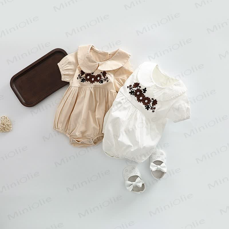 Baby Peter Pan Collar Embroidered Bodysuit - image 2