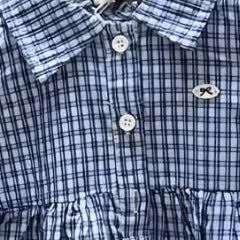 Toddler Girl Gingham Blue Dress with Denim Pants Set - image 2