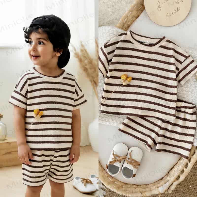 Baby Terry Striped Top and Shorts Set - image 7