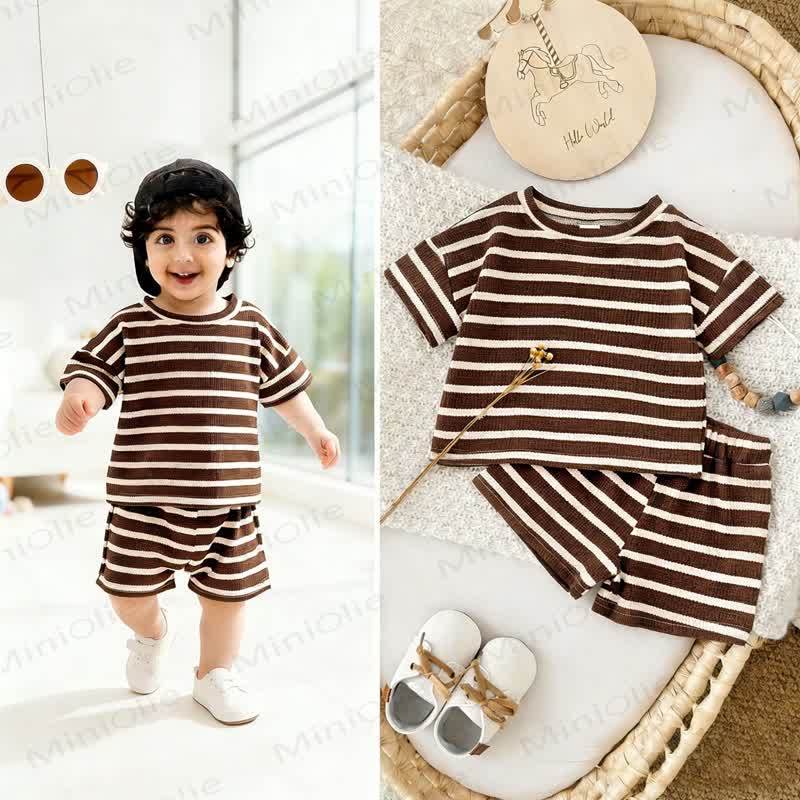 Baby Terry Striped Top and Shorts Set - image 8