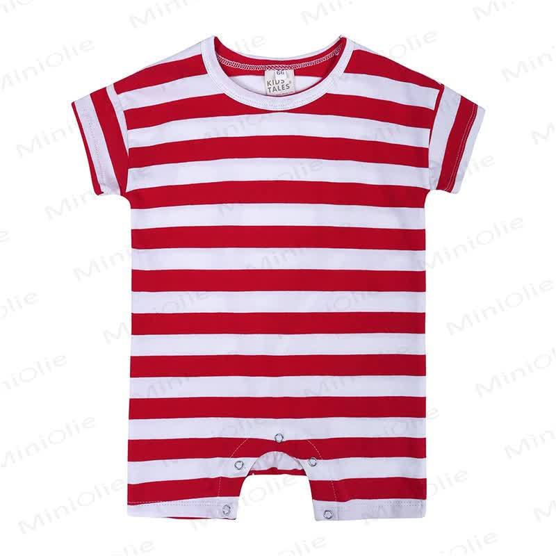 Baby Summer Striped Romper - White&Red - 18-24M - image 1