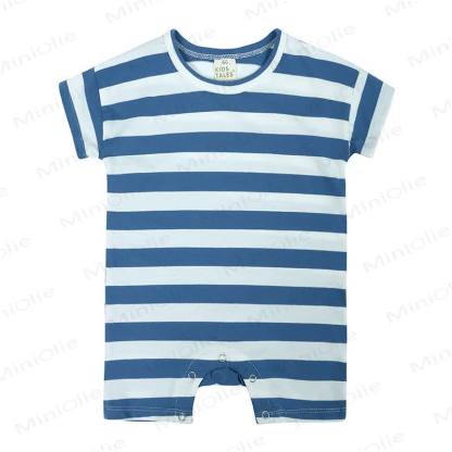 Baby Summer Striped Romper - White&Blue - 18-24M - image 2
