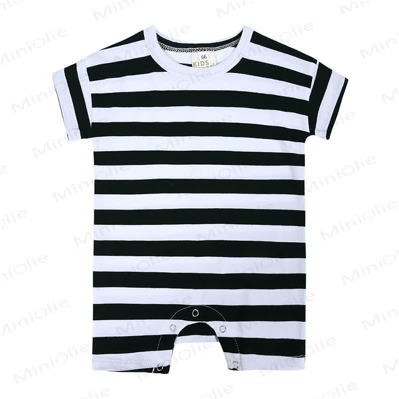 Baby Summer Striped Romper - White&Black - 18-24M - image 5