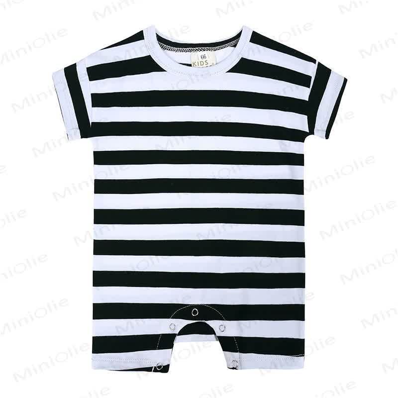 Baby Summer Striped Romper - White&Black - 18-24M - image 5