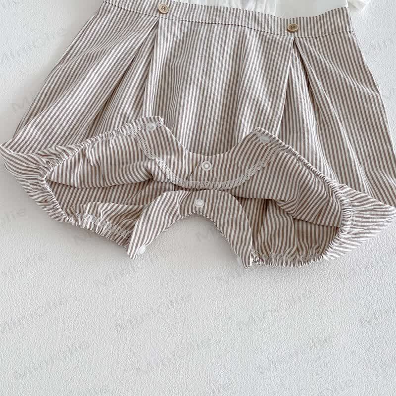Baby Bow Tie Striped Romper - image 5