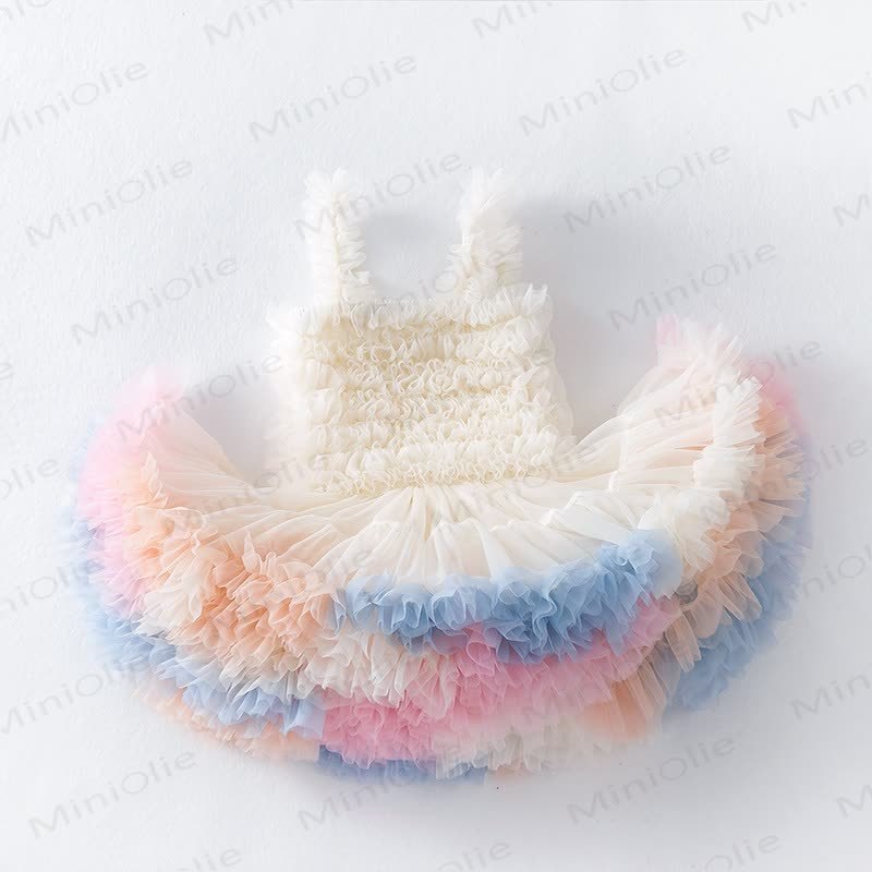 Toddler Girl Lace Princess Sleeveless Puffy Dress - Multicolor - 6-7T - image 1