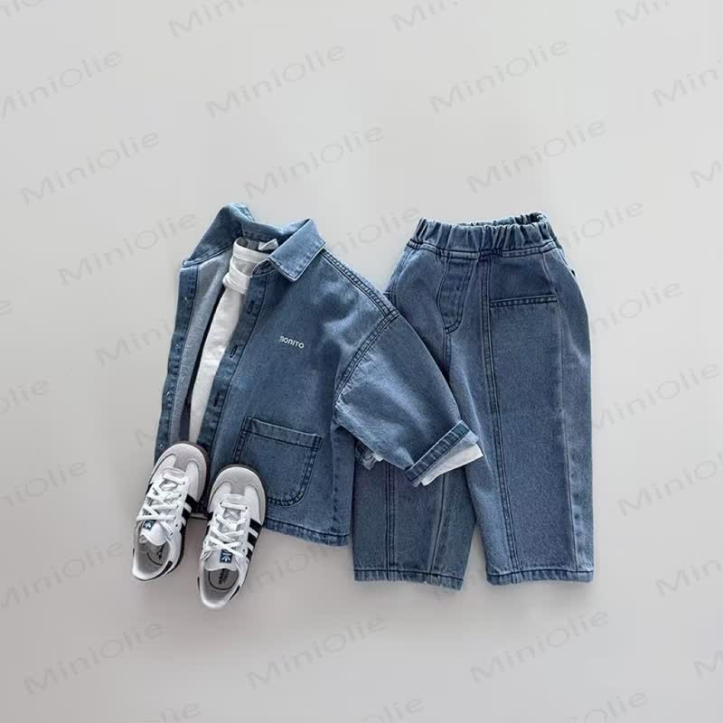 Baby Spring Solid Color Denim Jacket or Pants - image 4