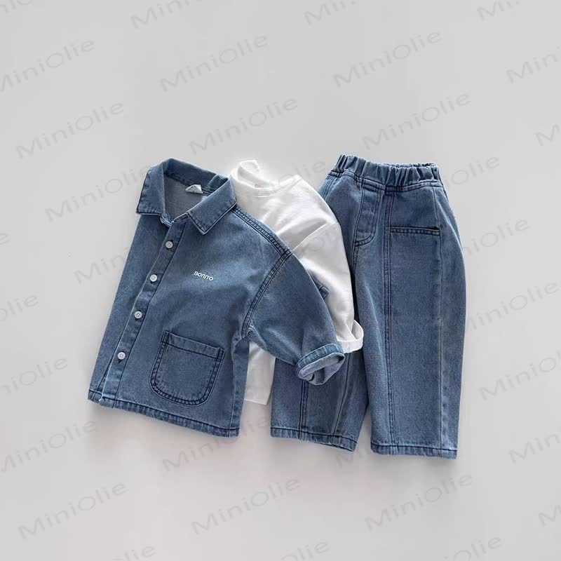 Baby Spring Solid Color Denim Jacket or Pants - image 5