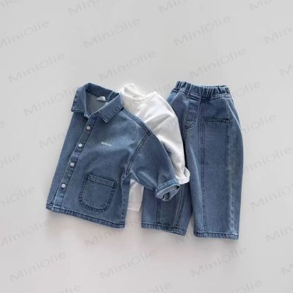 Baby Spring Solid Color Denim Jacket or Pants - image 5