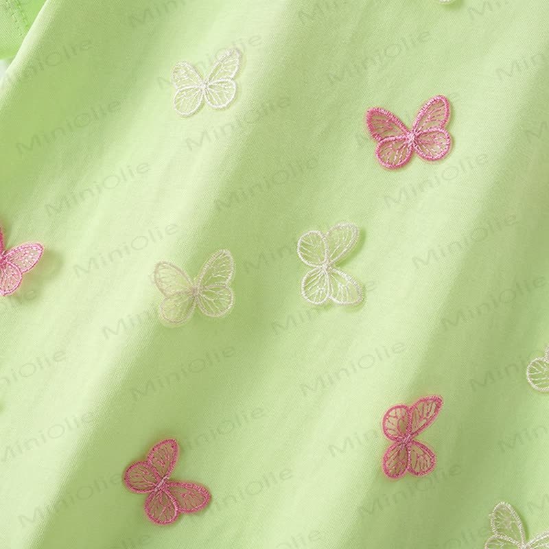 Toddler Girl Green Butterfly Summer T-shirt - image 3