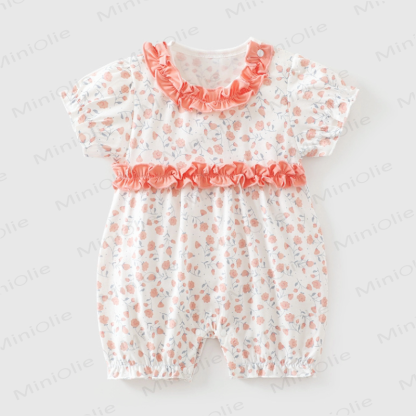 Baby Hibiscus Print Ruffle Romper - Pink - 18-24M - image 1