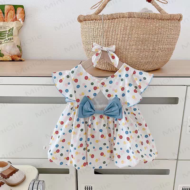 Baby Toddler Girl White Polka Dot Cotton Dress - White - 4-5T - image 1