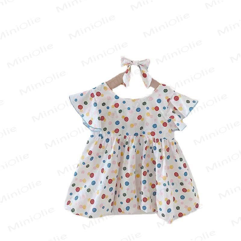 Baby Toddler Girl White Polka Dot Cotton Dress - image 5