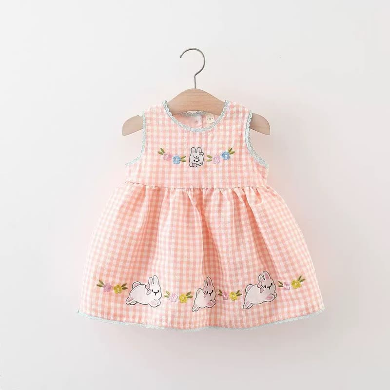 Toddler Girl Pink or Yellow Gingham Cotton A-Line Dress - Pink - 4-5T - image 3