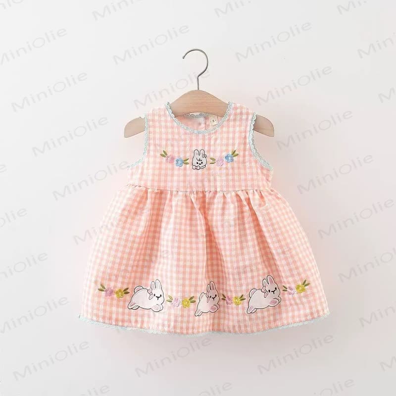 Toddler Girl Pink or Yellow Gingham Cotton Aline Dress - Pink - 4-5T - image 2