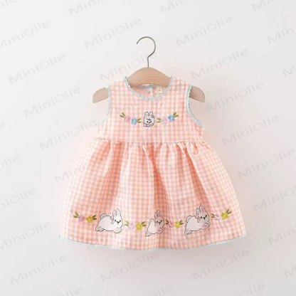 Toddler Girl Pink or Yellow Gingham Cotton Aline Dress - Pink - 4-5T - image 2