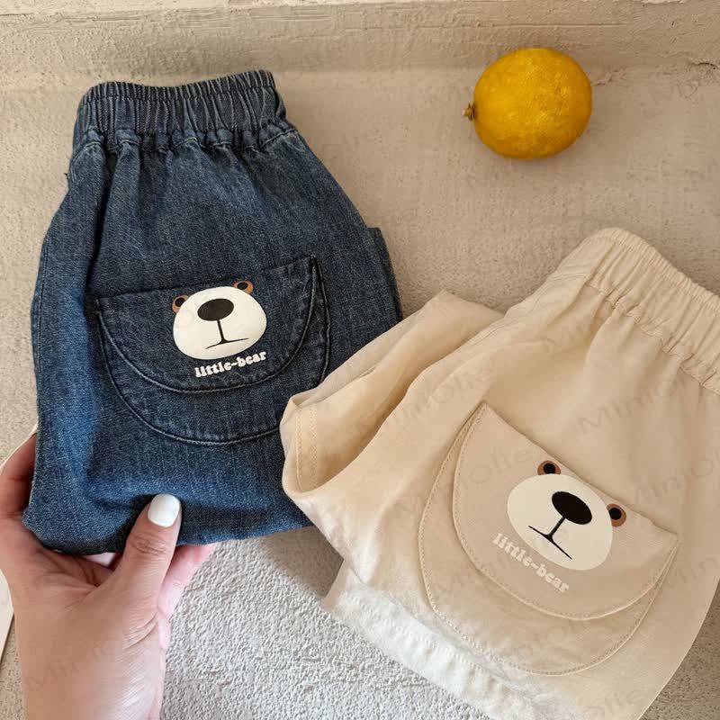 Toddler Casual Denim Bear Print Pants - image 5